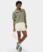 Sand Wash Half Zip Longline Sweatshirt