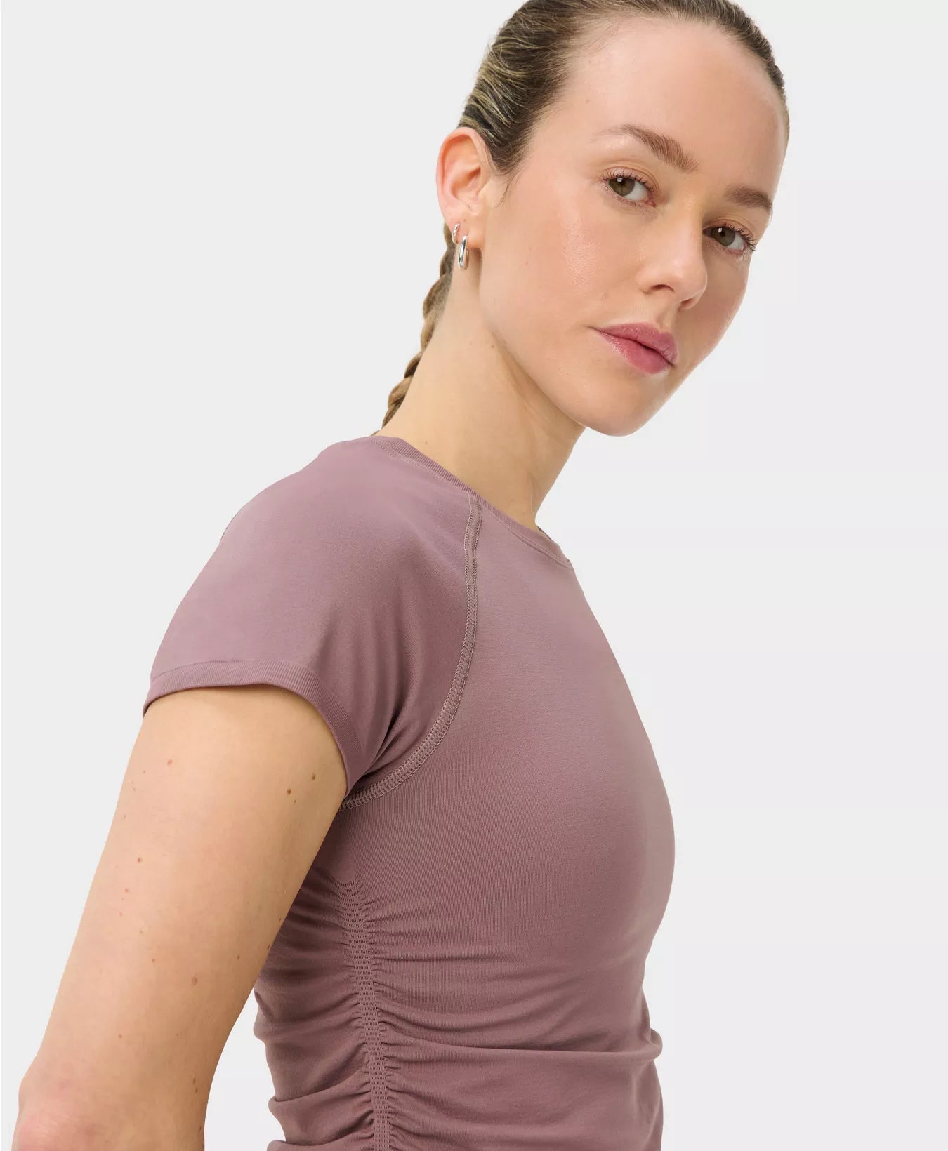 Athlete Crop Seamless Ruched Tee