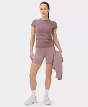 Athlete Crop Seamless Ruched Tee
