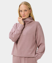 Sand Wash Half Zip Crop Sweatshirt