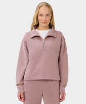 Sand Wash Half Zip Crop Sweatshirt