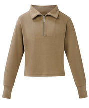 Sand Wash Half Zip Crop Sweatshirt