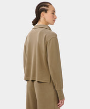 Sand Wash Half Zip Crop Sweatshirt