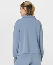 Sand Wash Half Zip Crop Sweatshirt