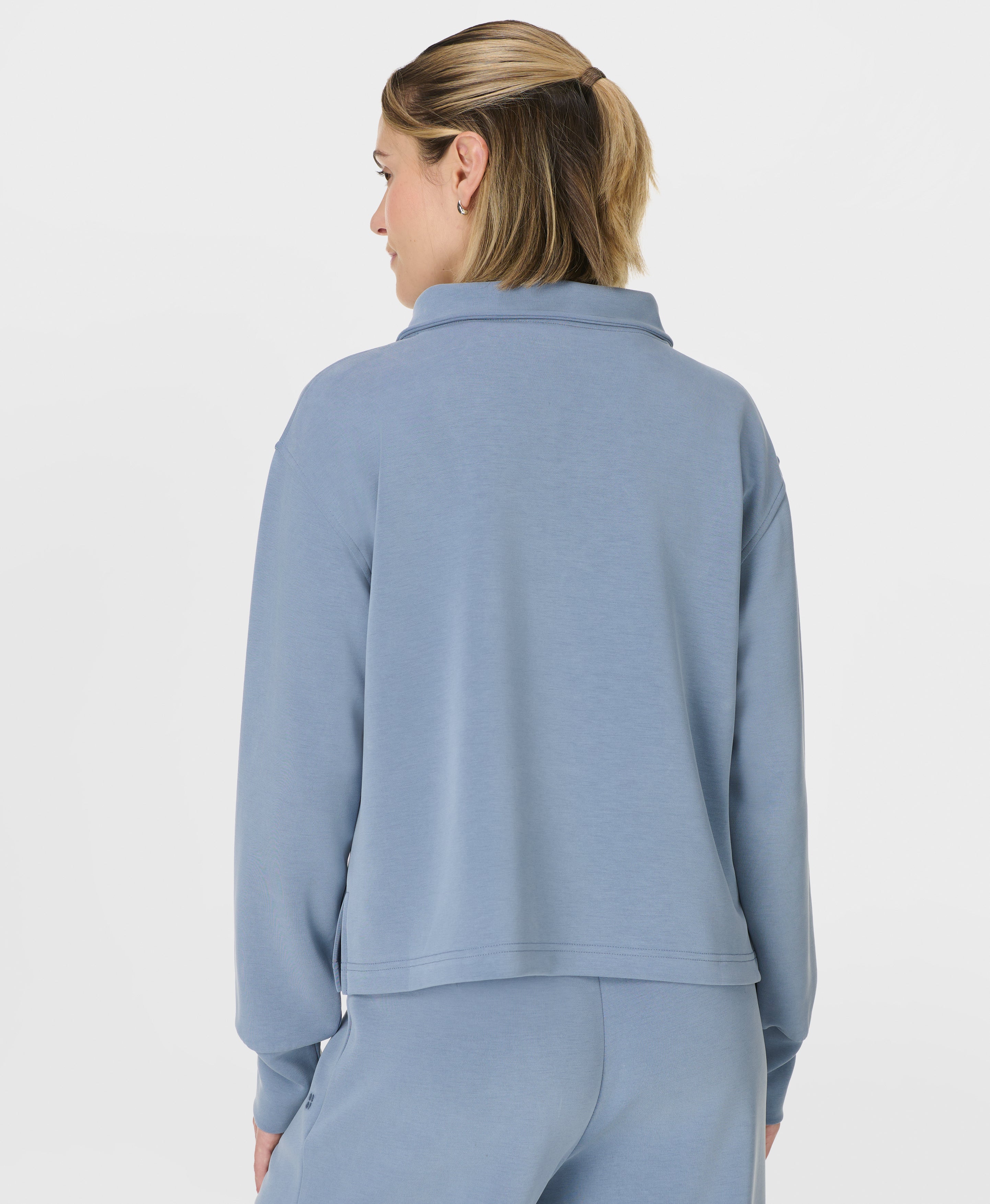 Sand Wash Half Zip Crop Sweatshirt