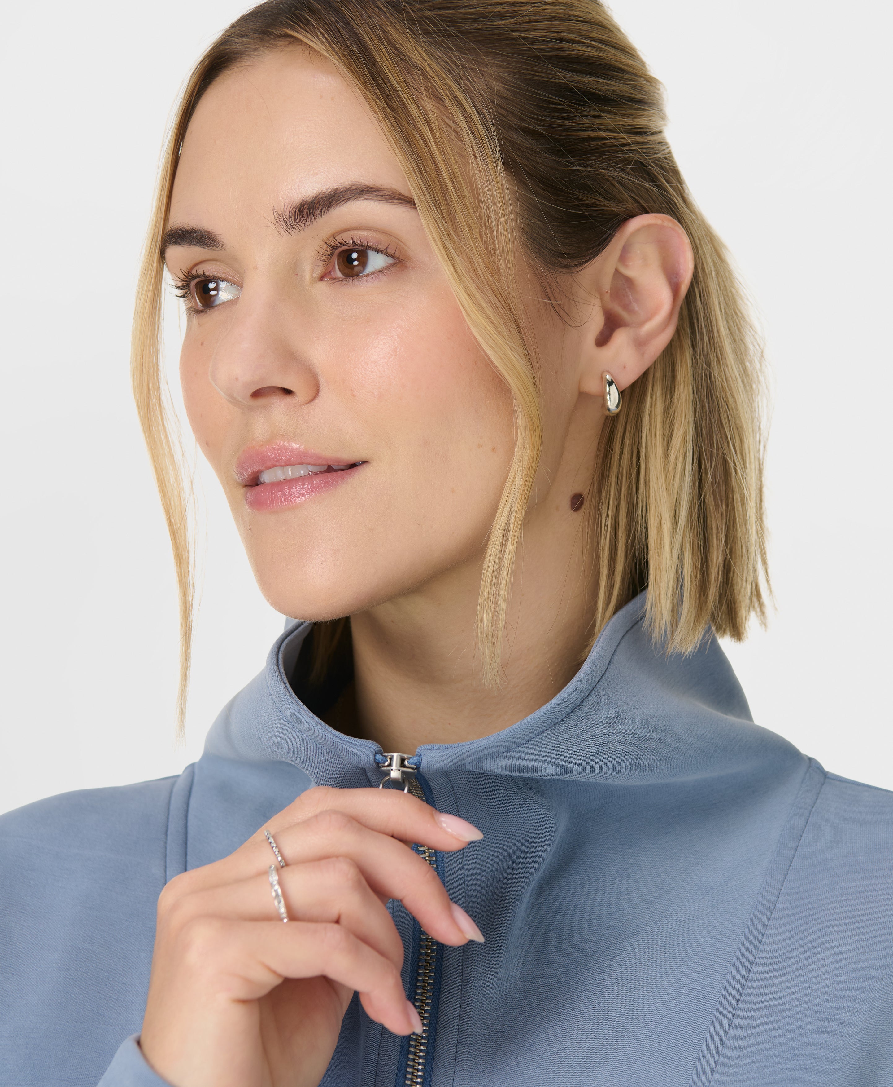 Sand Wash Half Zip Crop Sweatshirt