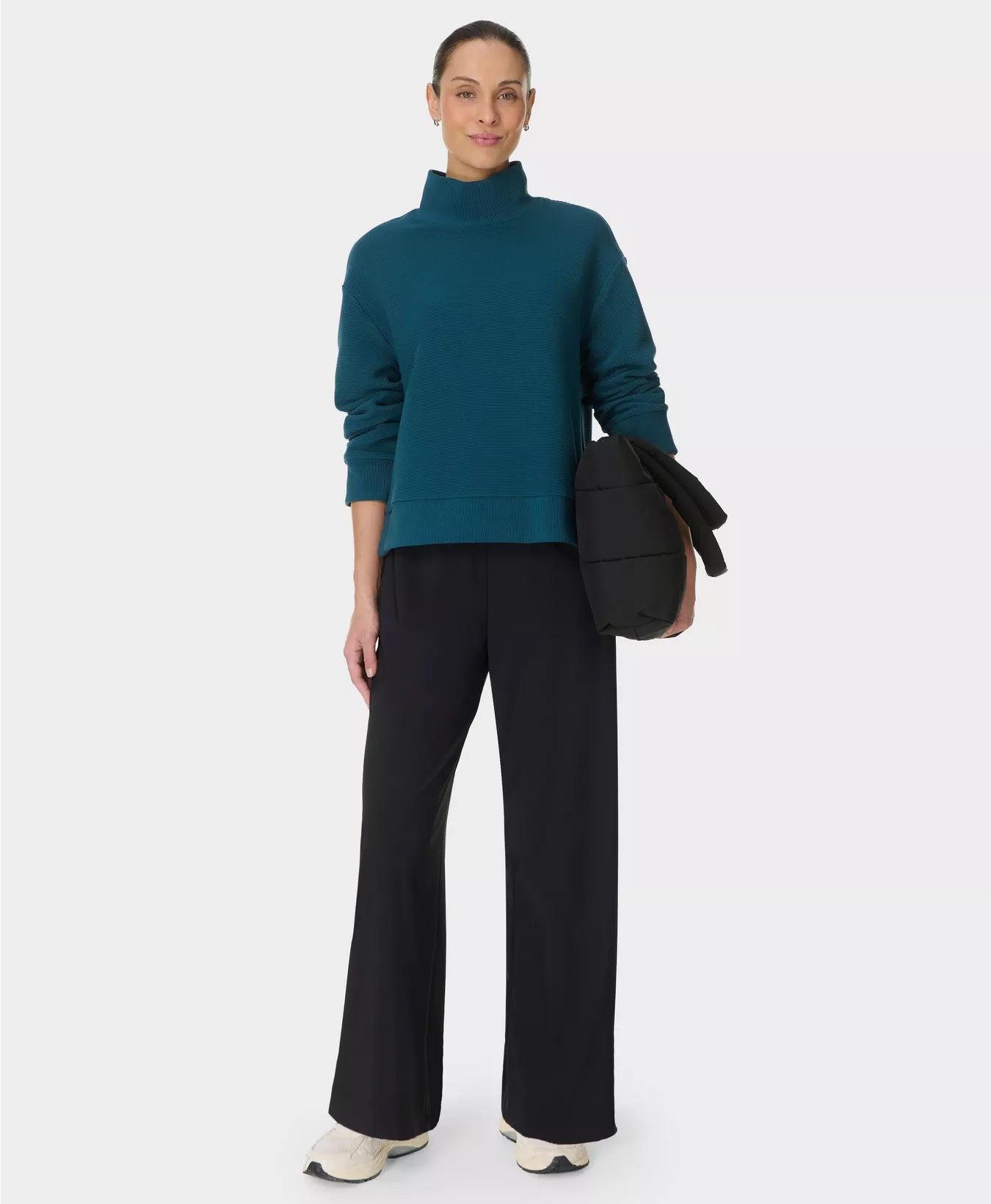 Peaceful Rib Funnel Neck Sweatshirt