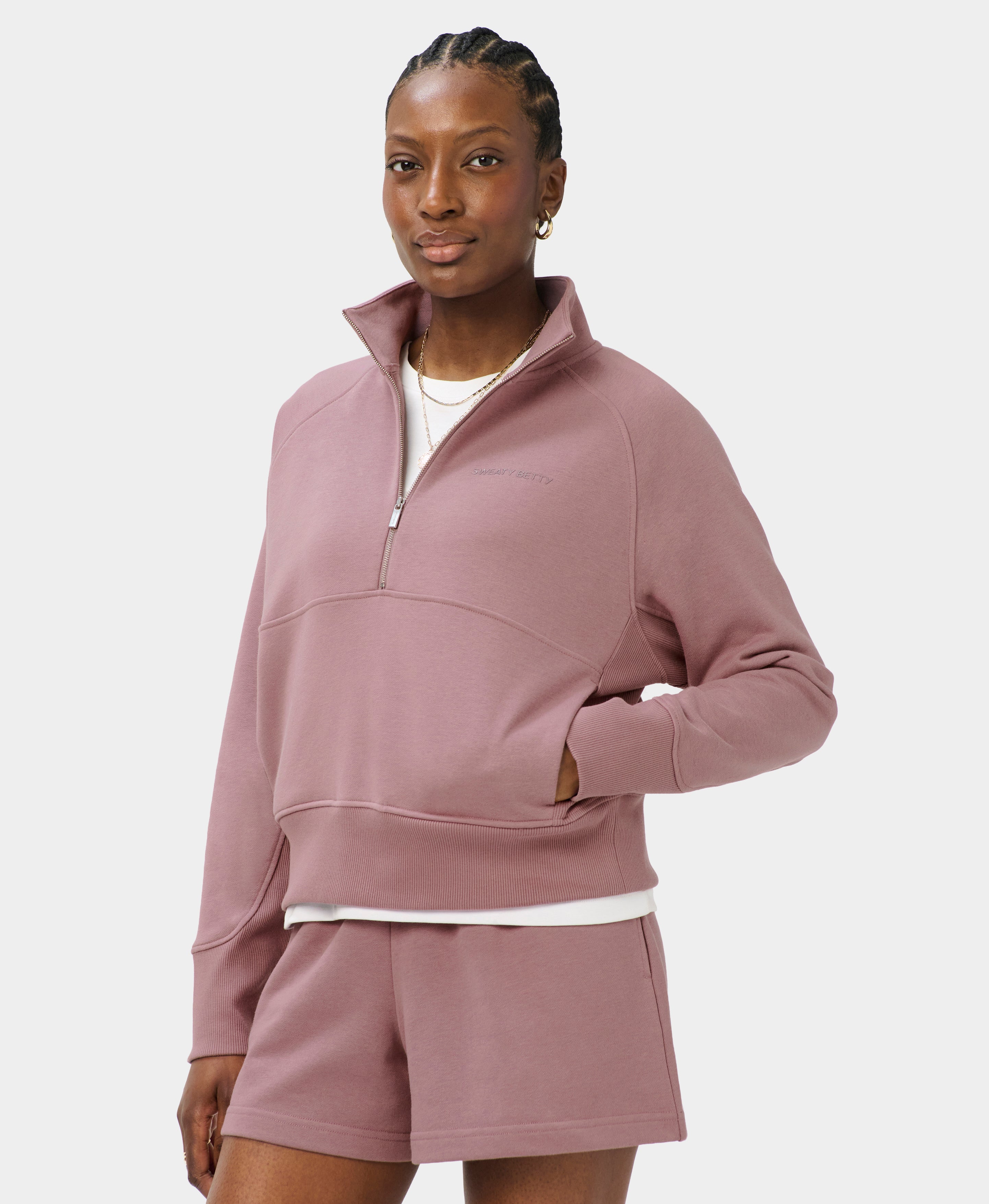 Revive Rib Mix Half Zip Sweatshirt