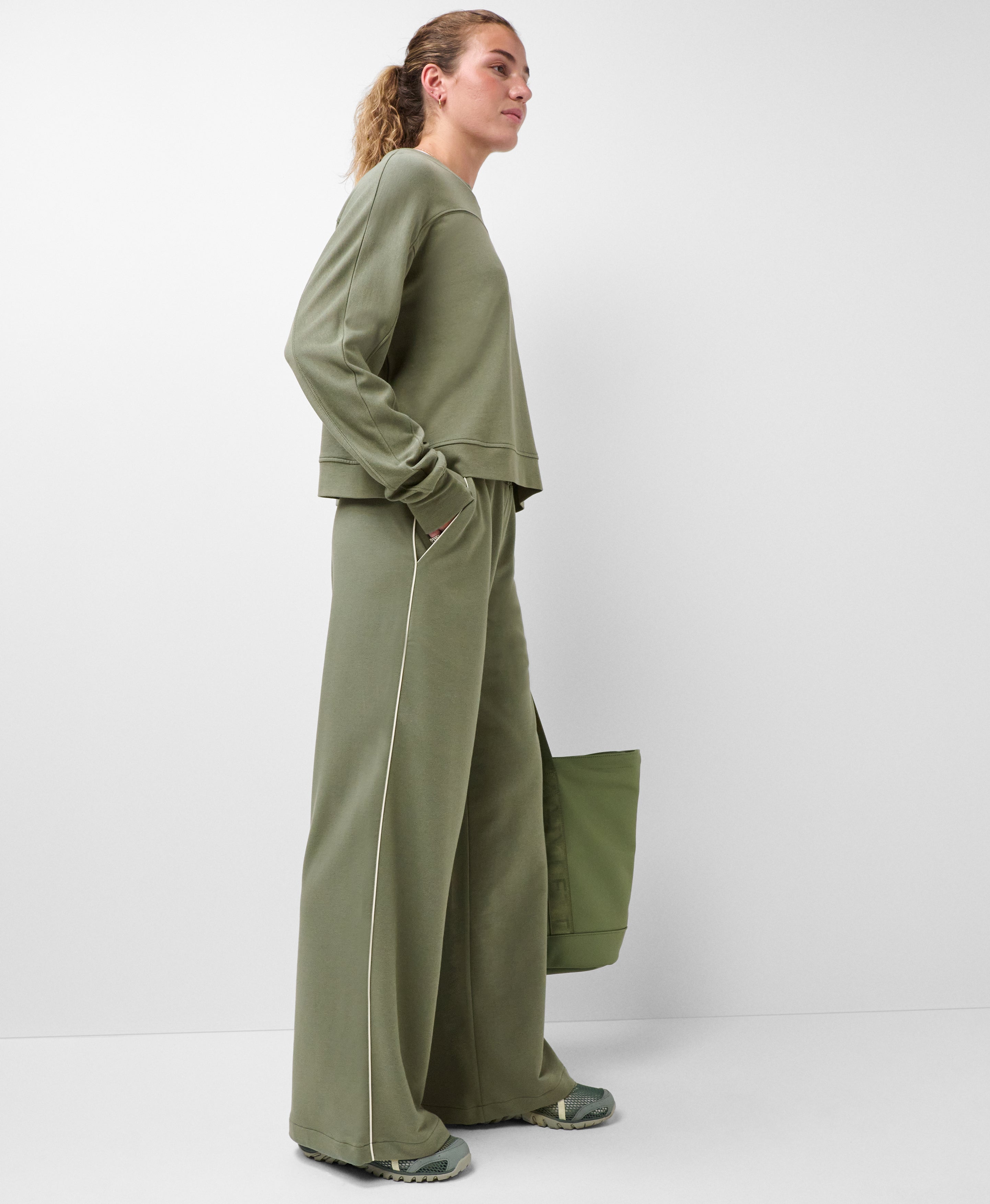 After Class Piped Wide Leg Trouser