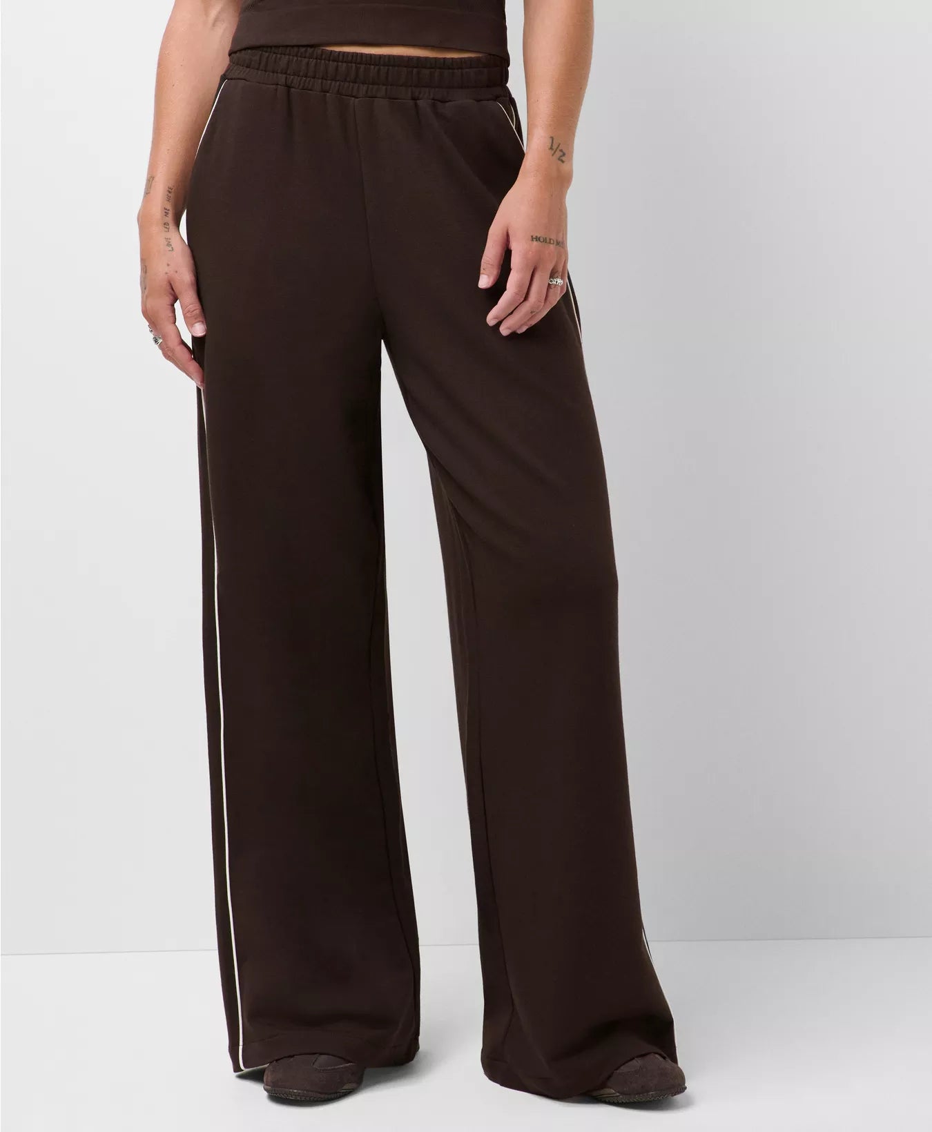 After Class Piped Wide Leg Trouser
