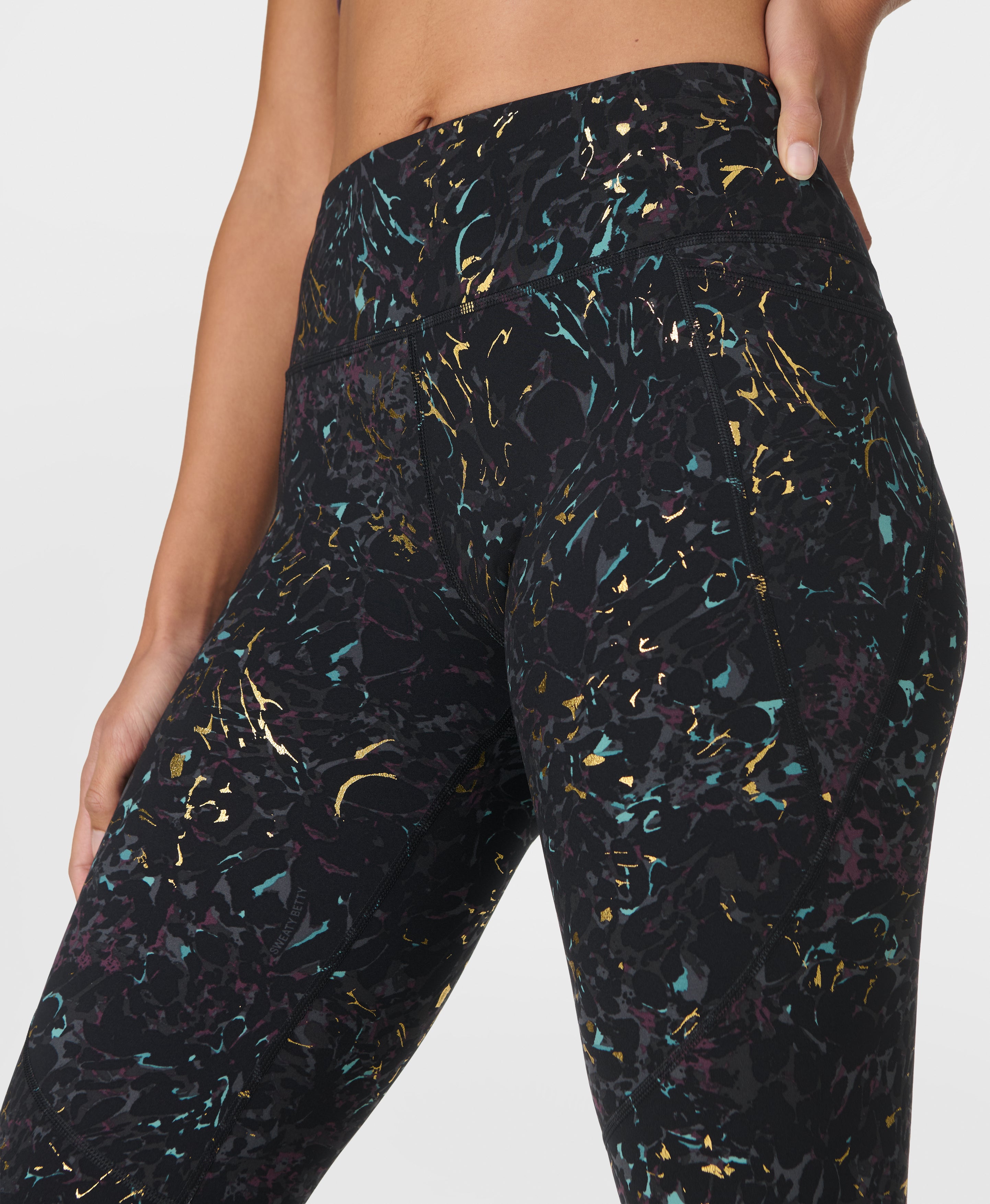 Power 7/8 Foil Workout Leggings