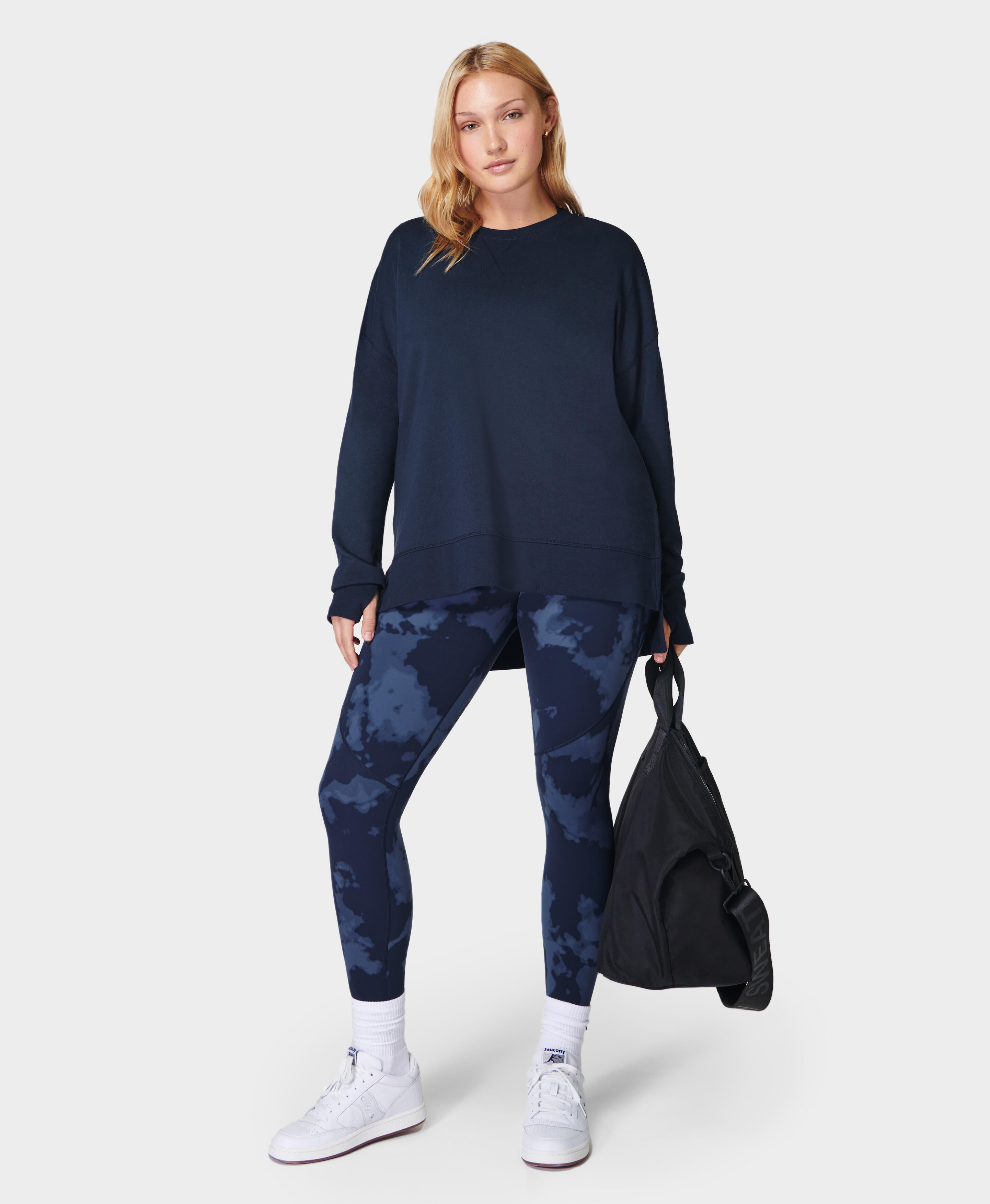 (取寄) スウェッティ ベティ レディース アフター クラス ロングライン スウェットシャツ Sweaty Betty women After Class Longline Sweatshirt Navy Blue Sweaty Betty | After Class Sweatshirt - Navy Blue | The