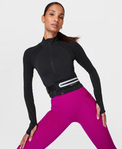 Athlete Crop Seamless Workout Zip Up