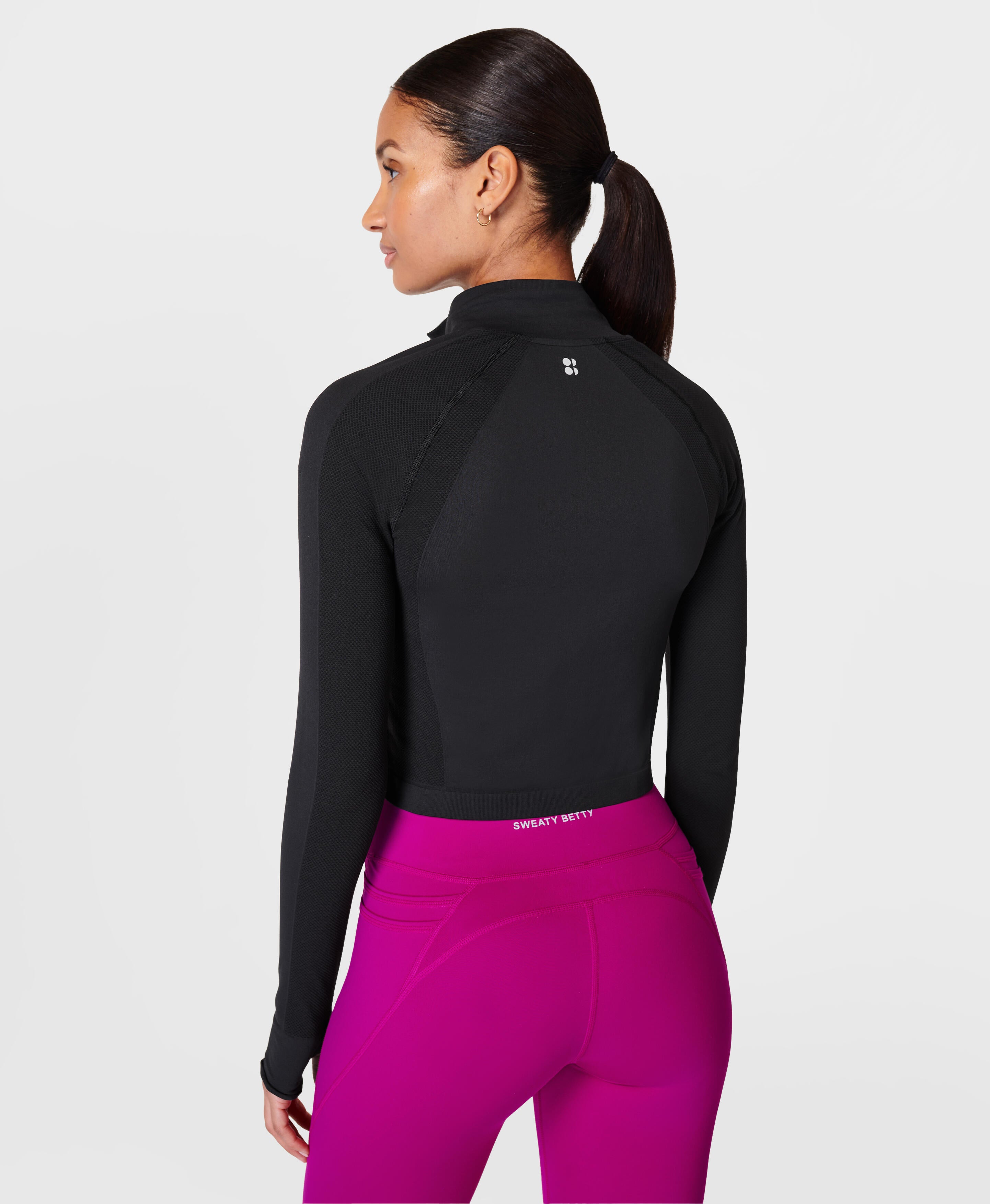 Athlete Crop Seamless Workout Zip Up