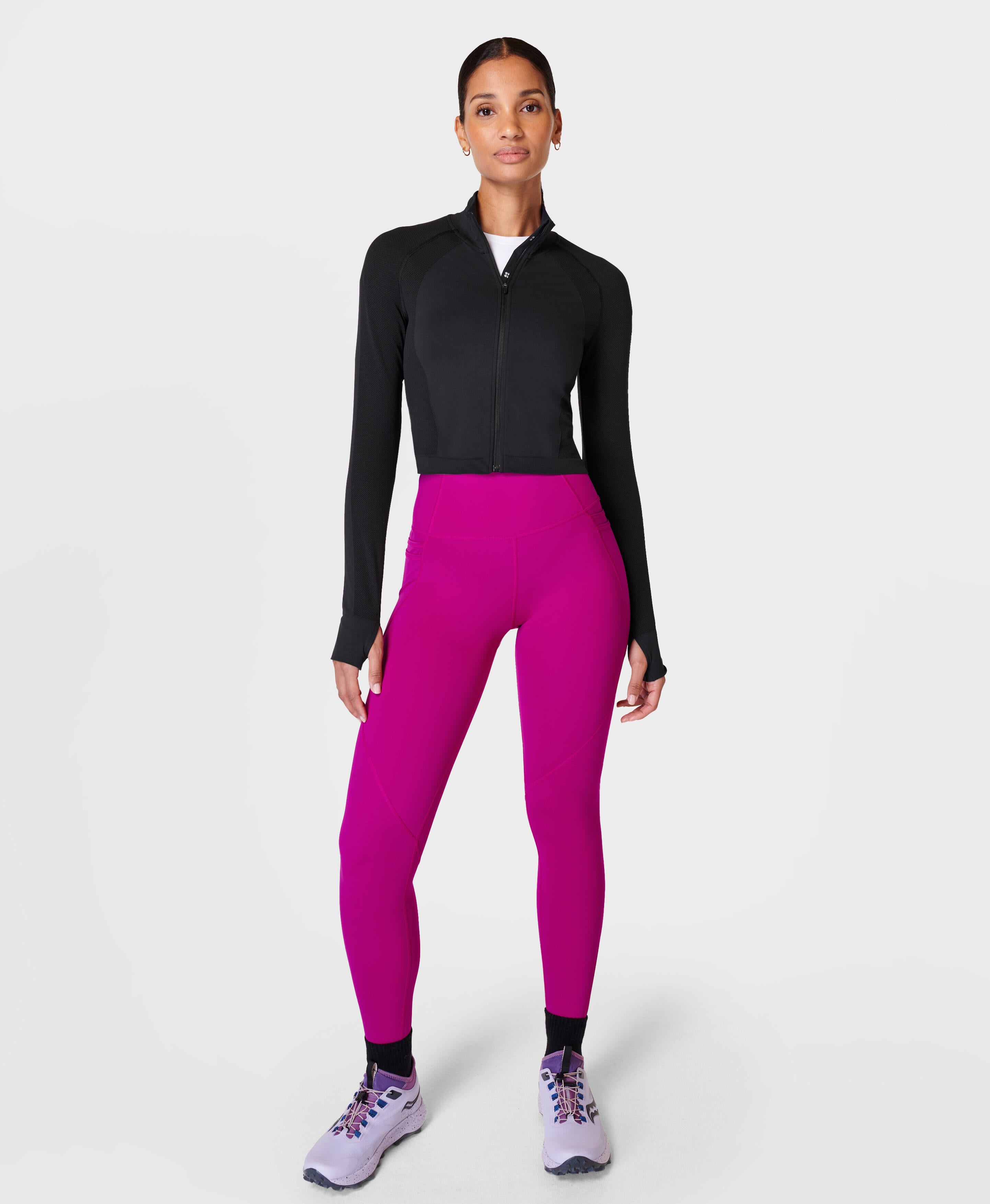 Athlete Crop Seamless Workout Zip Up